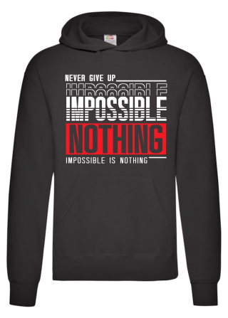 Суитчер без цип HOODIE NEVER GIVE UP